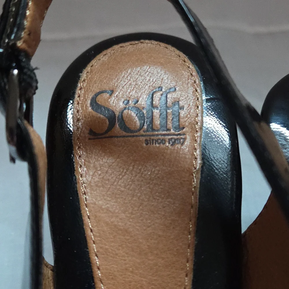 Sofft Patent Leather Slingback Heels With Bow Accent Size 7.5 EUC - Picture 6 of 8